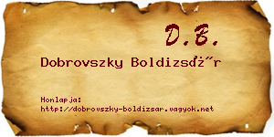 Dobrovszky Boldizsár névjegykártya